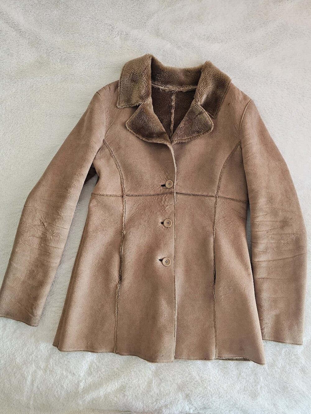 Y2K Bebe Reversible Faux Shearling Coat, Size Medium